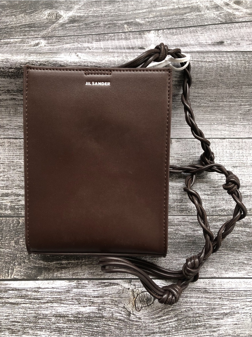 Jil Sander Tangle Rings Leather Crossbody Bag